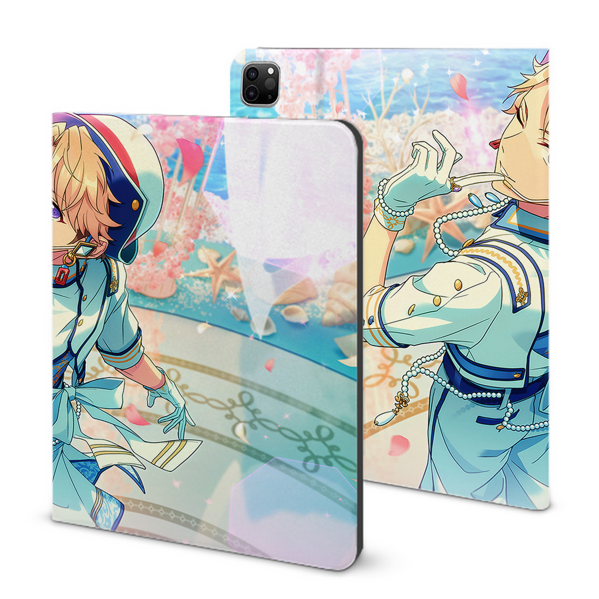 （画像用） あんさんぶるスターズ! Ensemble Stars IPad ケース ブック型 PUレザー TPU 耐衝撃 軽量 薄型 ペン収納なし 全面保護 IPad 各モデル対応